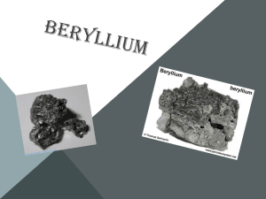 the streak of beryllium is white