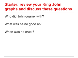 Starter: review your King John graphs and discuss these questions