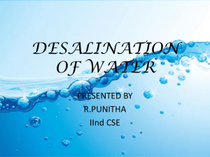 DESALINATION OF WATER