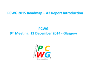 The PCWG 2015 Road Map will use the A3 Report Format. A3