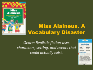 Miss Alaineus. A Vocabulary Disaster