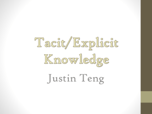 Tacit/Explicit Knowledge - cct355-f12