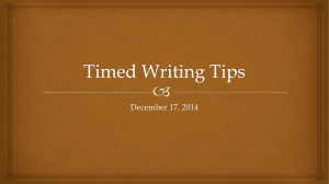 Timed Writing Tips 2014