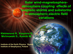 Solar wind-magnetosphere-atmosphere coupling