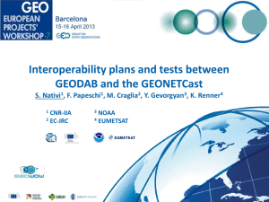 Interoperability plans and tests between GEODAB - GEPW