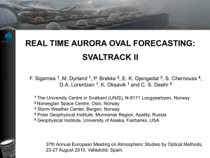 Real time aurora oval forecasting-SvalTrackII