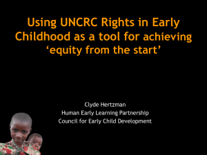 Using UNCRC Rights in Early Childhood as a tool for