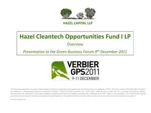 Hazel Cleantech Opportunities Fund I LP