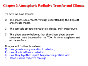 Radiative Transfer, Clouds and Climate