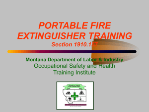 PORTABLE FIRE EXTINGUISHER TRAINING Section 1910.157