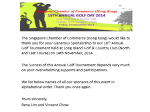 Sponsorship - Singapore Chamber of Commerce (Hong Kong)