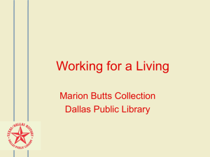 Marion Butts - Working for a Living