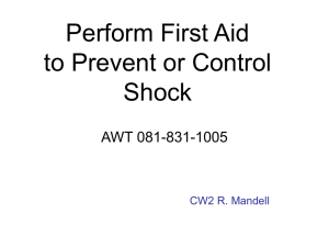 Perform First Aid to Prevent or Control Shock