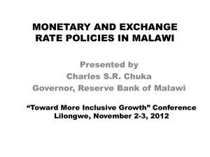 monetary and exchange rate policies in malawi