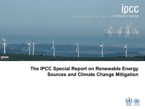 Report on Renewable Energy Sources and Climate Change