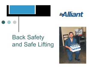 Back Safety and Safe Lifting Powerpoint