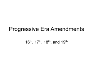 Progressive Era Amendments Power Point