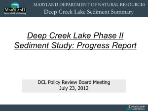 Deep Creek Lake Phase II Sediment Study: Progress Report