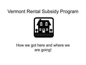 VT Rental Subsidy Program - Vermont Affordable Housing Coalition