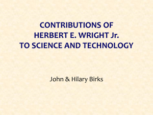 Contributions of Herbert E Wright Jr. to science and technology
