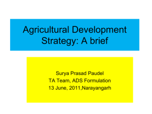 Agriculture Development Strategy:
