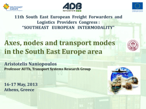 Axes, nodes and transport modes in the South East Europe area