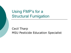 FMP`s for Structural - Montana Pesticide Safety Education Program