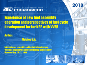 Experience of new fuel assembly operation and perspectives of fuel