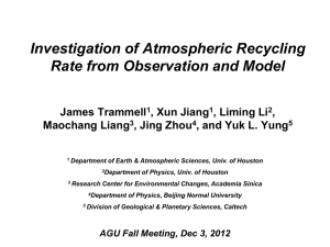 Tramell2012 - NASA Energy and Water cycle Study (NEWS)