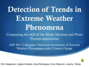 Detection of trends in extreme weather phenomena
