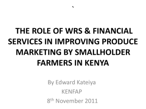 ESFIM Report Outline - Empowering Smallholder Farmers in Markets