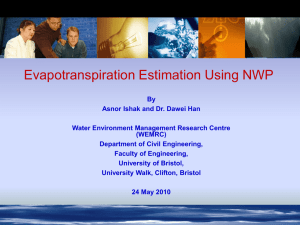 Evapotranspiration Estimation Using NWP ()