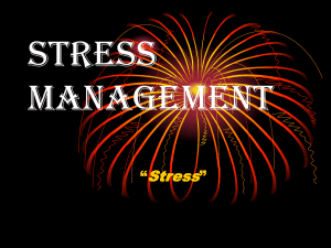 Stress Management - Dr. Fayose