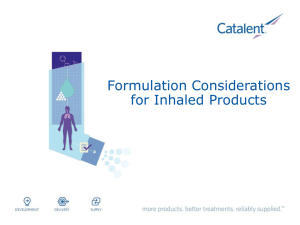 Formulation Considerations of Inhaled Products