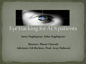 Eye tracking for ALS patients