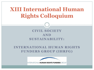 INTERNATIONAL HUMAN RIGHTS FUNDERS GROUP