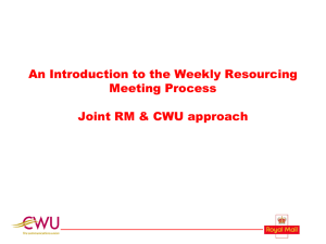 Weekly Resourcing Meeting Process