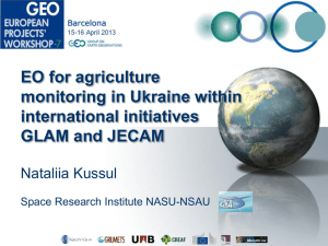 EO for agriculture monitoring in Ukraine within - GEPW