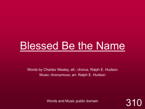 Blessed Be the Name - Missionundergrace.us