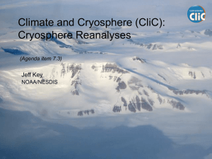 Cryosphere reanalyses