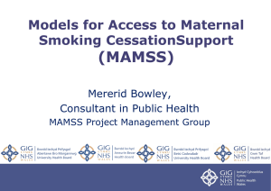Models for Access to Maternal Smoking Cessation