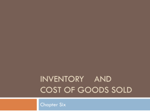 INVENTORY and COST of Goods Sold