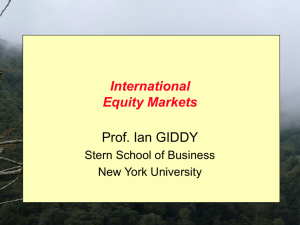 Equity markets - NYU Stern