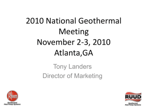 Rheem Ruud National Geothermal Sales Meeting Presentation 2010