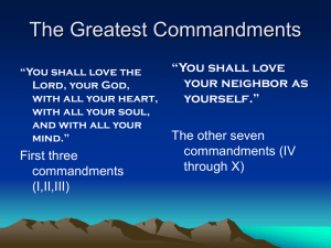 The Greatest Commandment - St. Mary`s Catholic School