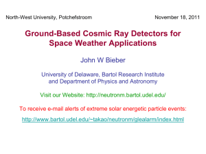 Ground-Based Cosmic Ray Detectors for Space Weather Applications