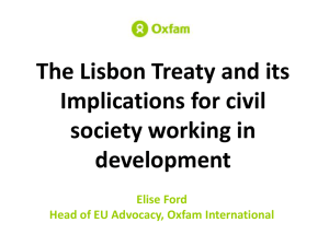 The Lisbon Treaty and its Implications for civil society