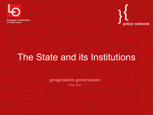 The state and its institutions (Patrick Diamond)