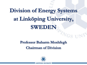 Division of Energy Systems at Linköping University