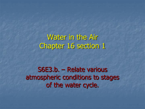 Water in the Air Chapter 16 section 1